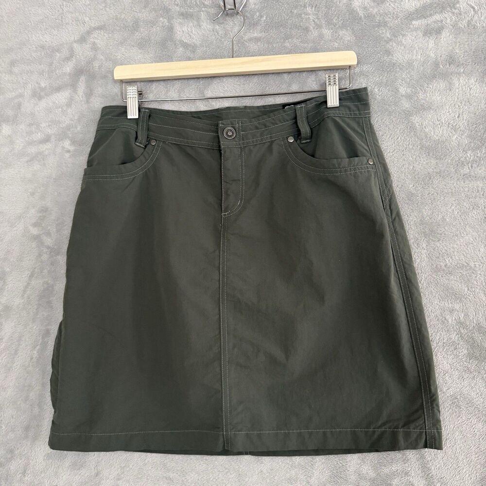 KUHL Mountain Culture Skirt Womens 10 Green Hiking Trail Outdoor Nylon Cotton